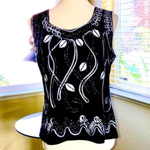 LAUREN MICHELLE Soutache Trim Sleeveless Top